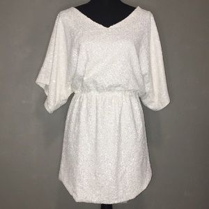 White sequin kimono dress